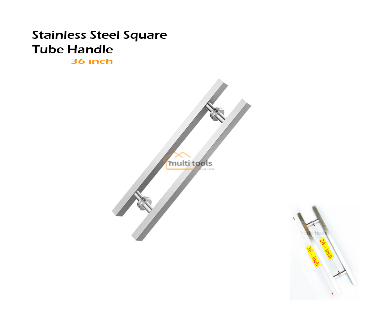 36 Inch Stainless Steel Square Tube Handle